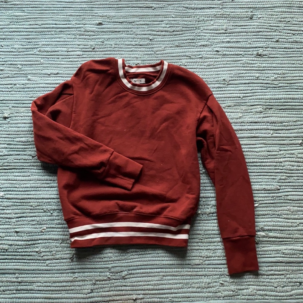 Varsity crop crew neck